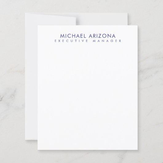 Modern Minimalist Simple Plain Name Paper Sheet (Front)