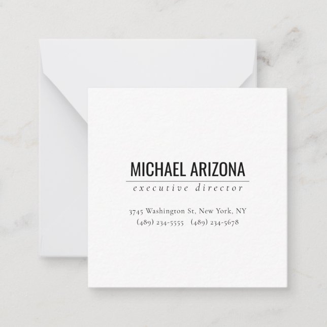 Modern Minimalist Simple Plain  Note Card (Front)