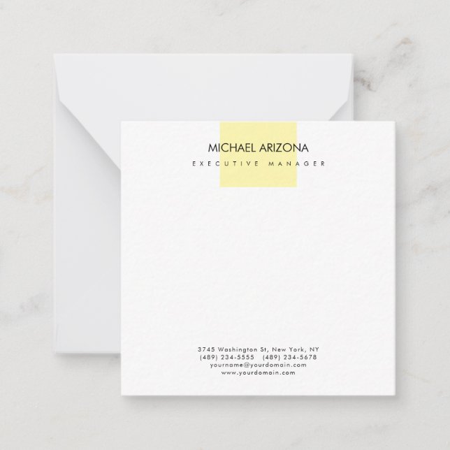 Modern Minimalist Simple Plain Note Card (Front)
