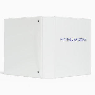 Modern Minimalist Simple Plain Own Name 3 Ring Binder