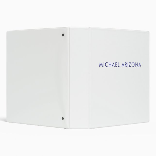 Modern Minimalist Simple Plain Own Name 3 Ring Binder (Background)
