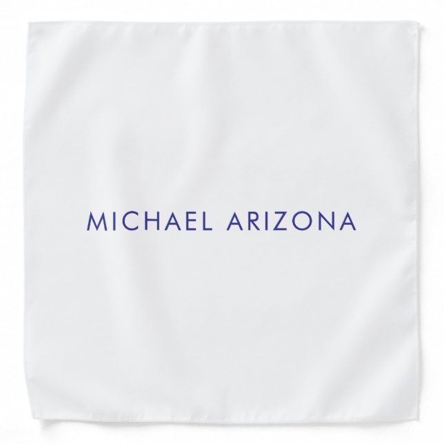 Modern Minimalist Simple Plain Own Name Bandana (Front)
