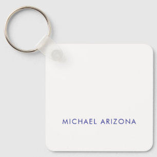 Modern Minimalist Simple Plain Own Name Keychain