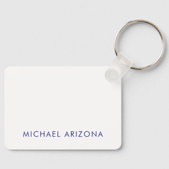 Modern Minimalist Simple Plain Own Name Keychain (Front)