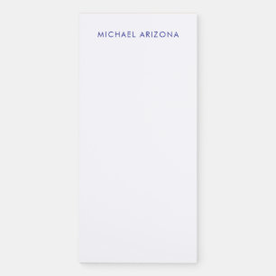 Modern Minimalist Simple Plain Own Name Magnetic Notepad