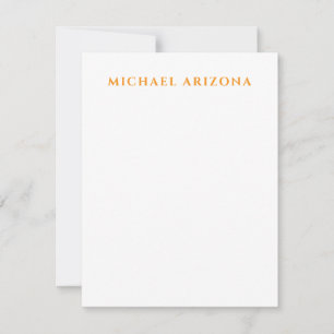 Modern Minimalist Simple Plain Own Name Note Card