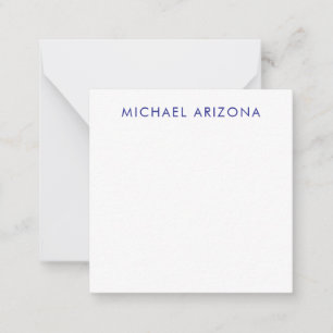 Modern Minimalist Simple Plain Own Name Note Card