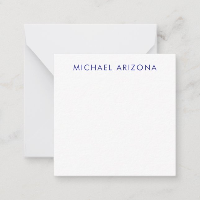 Modern Minimalist Simple Plain Own Name Note Card (Front)