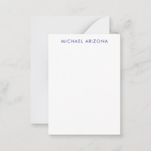Modern Minimalist Simple Plain Own Name Note Card