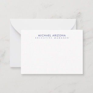 Modern Minimalist Simple Plain Own Name Note Card