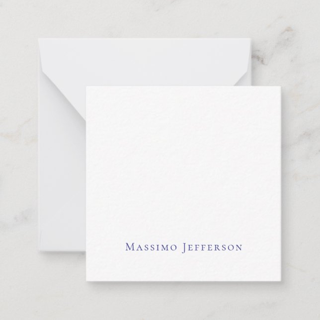 Modern Minimalist Simple Plain Own Name Note Card (Front)