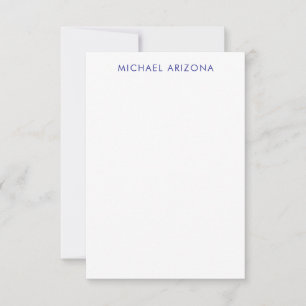 Modern Minimalist Simple Plain Own Name Note Card