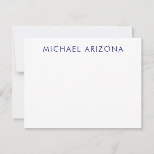 Modern Minimalist Simple Plain Own Name Note Card