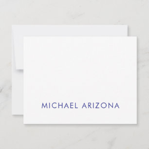 Modern Minimalist Simple Plain Own Name Note Card