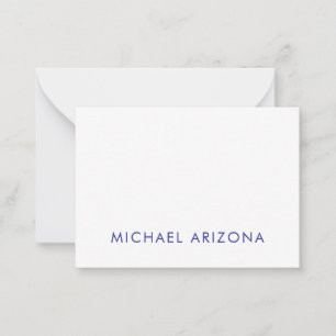 Modern Minimalist Simple Plain Own Name Note Card