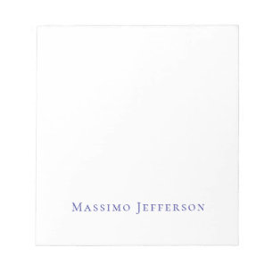 Modern Minimalist Simple Plain Own Name Notepad