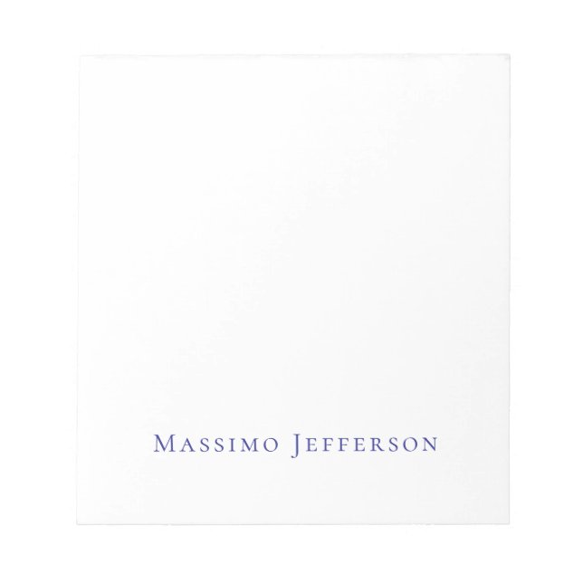 Modern Minimalist Simple Plain Own Name Notepad (Front)