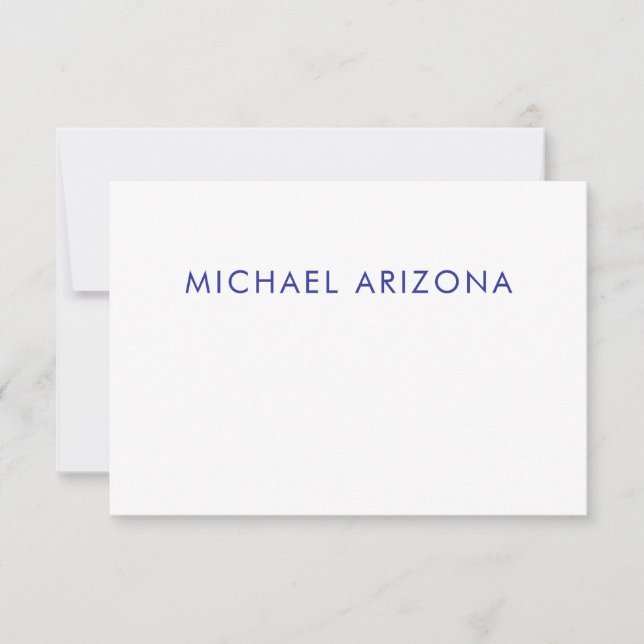 Modern Minimalist Simple Plain Own Name RSVP Card (Front)