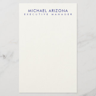 Modern Minimalist Simple Plain Own Name Stationery