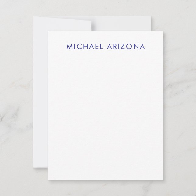 Modern Minimalist Simple Plain Own Name Thank You Card (Front)
