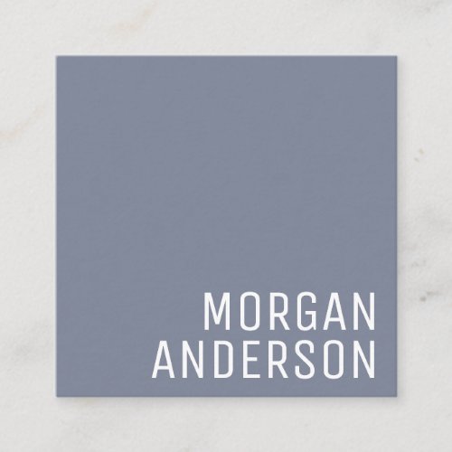 Modern Minimalist Simple Professional Dusty Blue Square Business Card