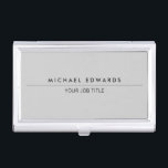 Modern minimalist simple professional light gray case for business cards<br><div class="desc">Modern minimalistic simple professional light gray Business Card Holder.
You can easily change the text.
Use capitals and blanks between the letters.
If you need help,  you can send me a mail.</div>