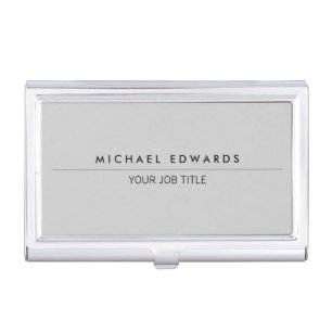 Modern minimalist simple professional light gray case for business cards