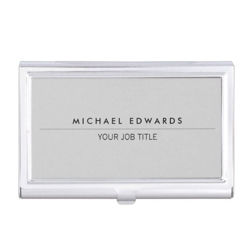 Modern minimalist simple professional light gray case for business cards