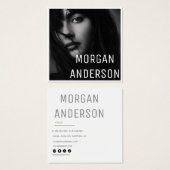 Modern Minimalist Simple Professional Photo Square (Front & Back)