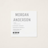 Modern Minimalist Simple Professional Photo Square (Back)