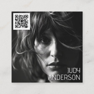 Modern Minimalist Simple Professional Photo Square Business Card