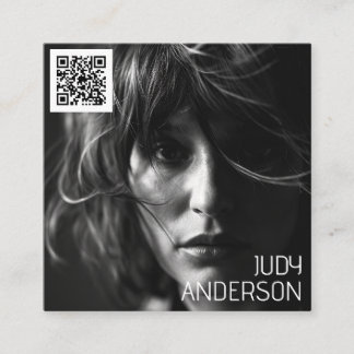 Modern Minimalist Simple Professional Photo Square Business Card