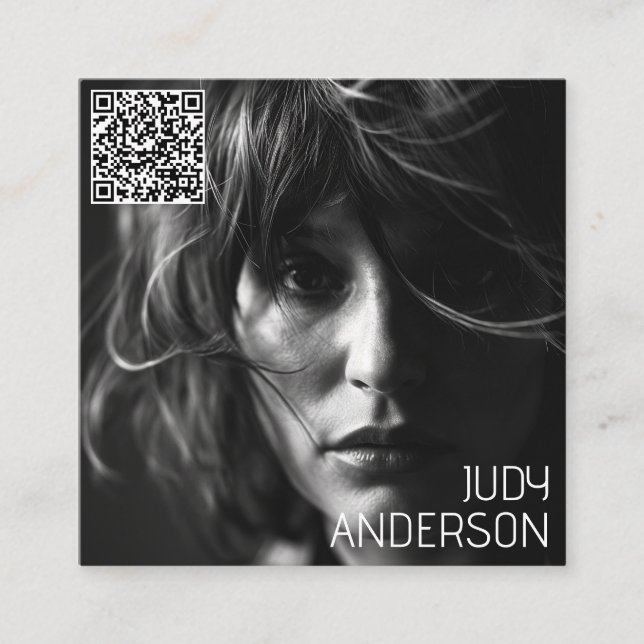 Modern Minimalist Simple Professional Photo Square Business Card (Front)