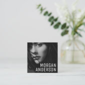 Modern Minimalist Simple Professional Photo Square Business Card (Standing Front)