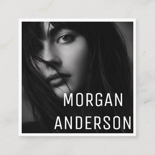 Modern Minimalist Simple Professional Photo Square Business Card