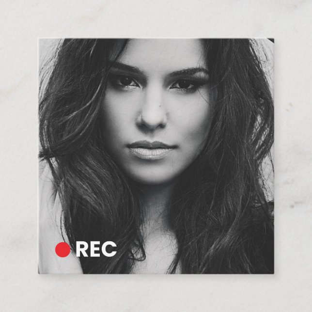 Modern Minimalist Simple Professional Photo Square Business Card (Front)