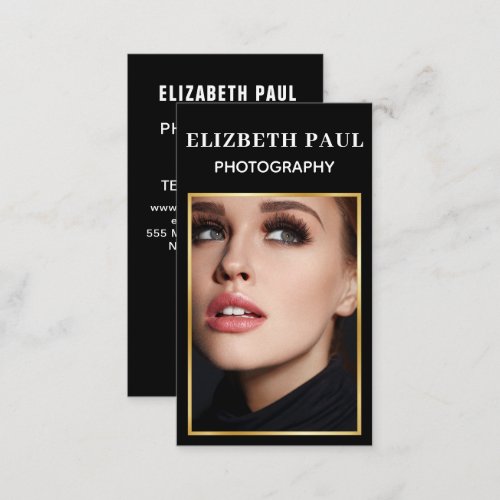 Modern Minimalist Simple Professional Photographer Business Card