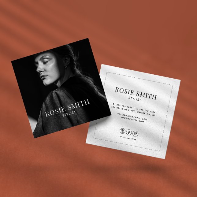 Modern Minimalist Simple Professional  Square Business Card (Creator Uploaded)