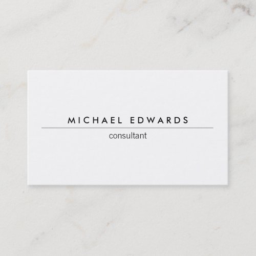 Modern minimalist simple professional white business card