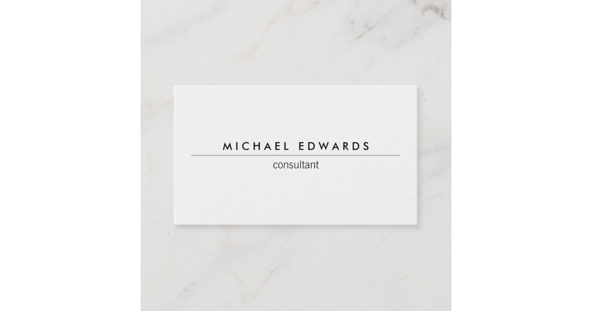 Modern minimalist simple professional white business card | Zazzle