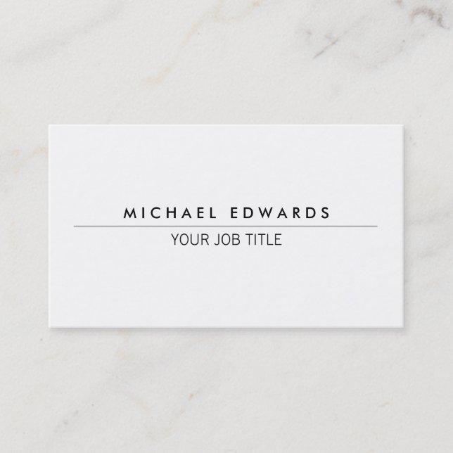 Modern minimalist simple professional white business card (Front)
