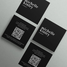 Modern minimalist simple QR code personal  black