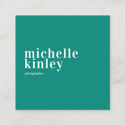 Modern minimalist simple QR code personal green Square Business Card