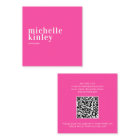 Modern minimalist simple QR code personal hot pink