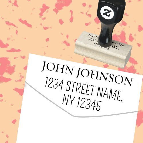 Modern Minimalist Simple Return Address Rubber Stamp
