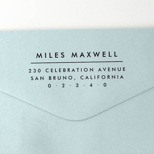 Modern Minimalist  Simple Return Address Rubber Stamp