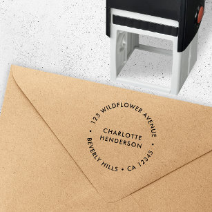 Create Your Own Modern Round Return Address Self-inking Stamp