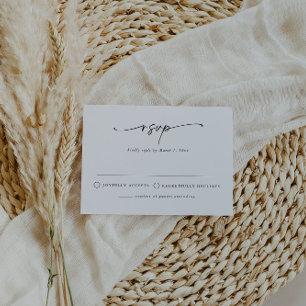 Modern Minimalist Simple RSVP Insert Card