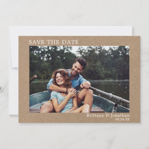 Modern Minimalist Simple Save The Date Kraft Card