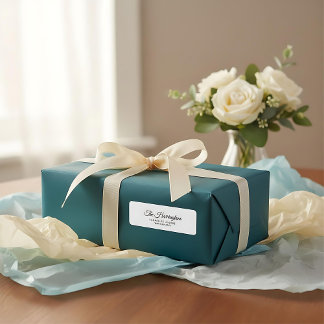 Modern minimalist simple script return address label